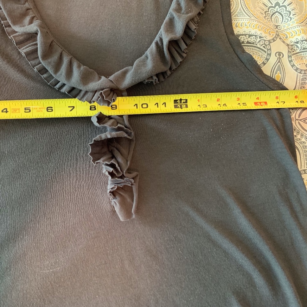 J. Crew Ruffle Tank Gray Medium - Picture 2 of 4